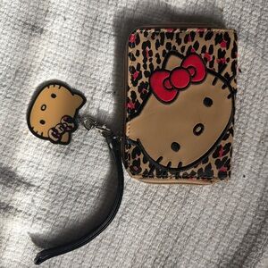 Sanrio Leopard Print Hello Kitty Wristlet